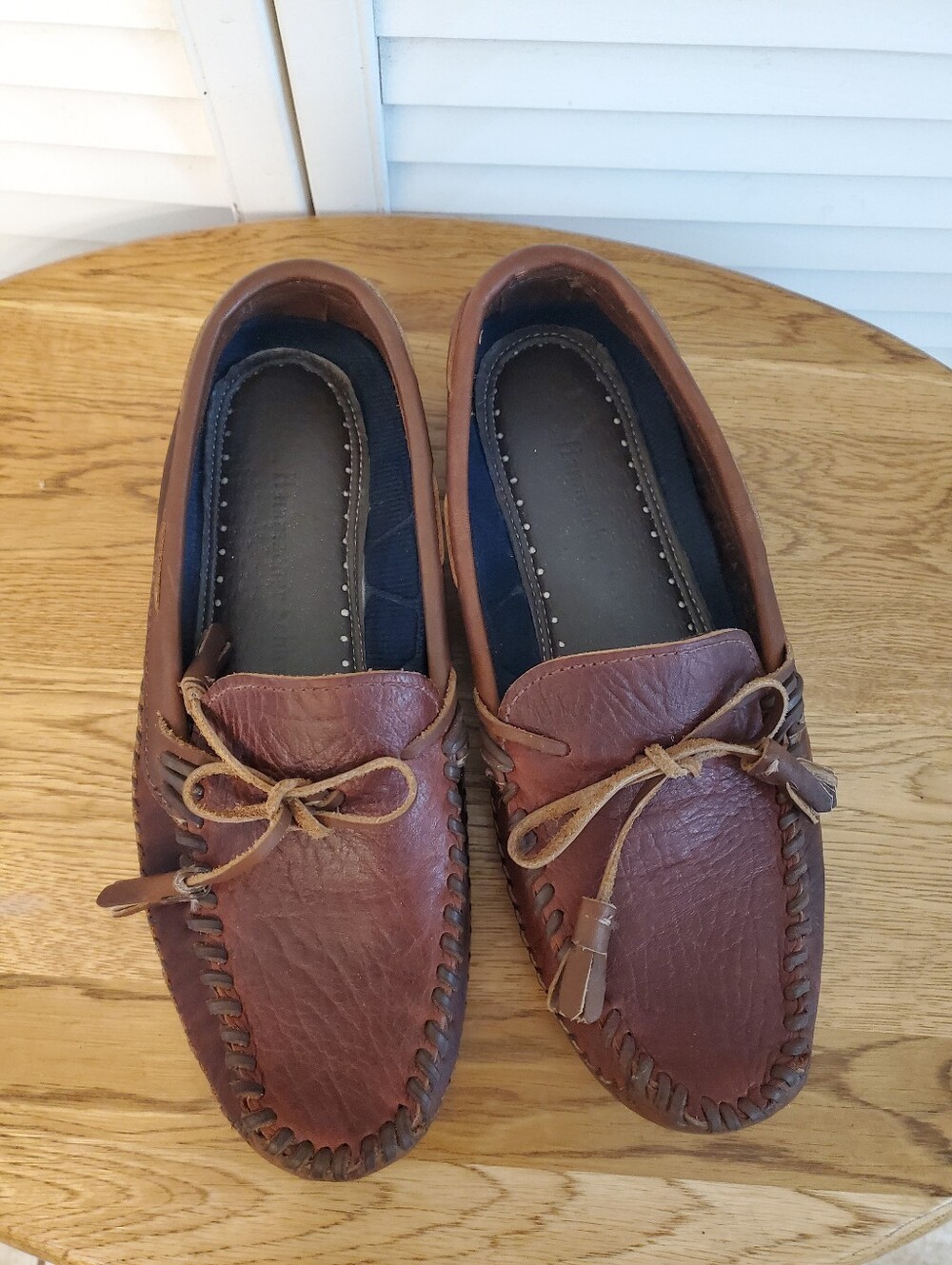 Hammacher Schlemmer Men's Leather Moccasin Driving Loafers, Size 8 M